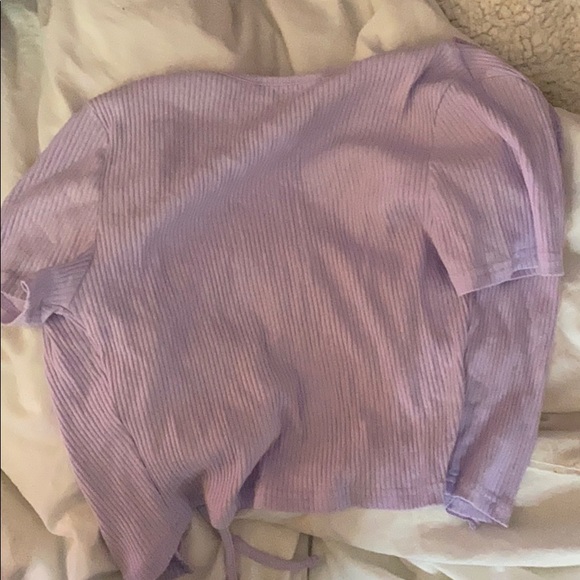 Purple tie up shein top - Picture 3 of 4